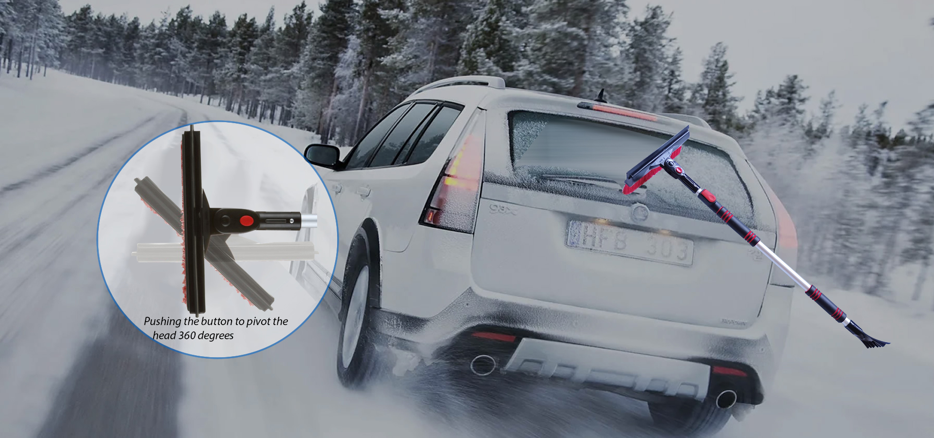 Zeal&Fame Car snow brush Ice scraper